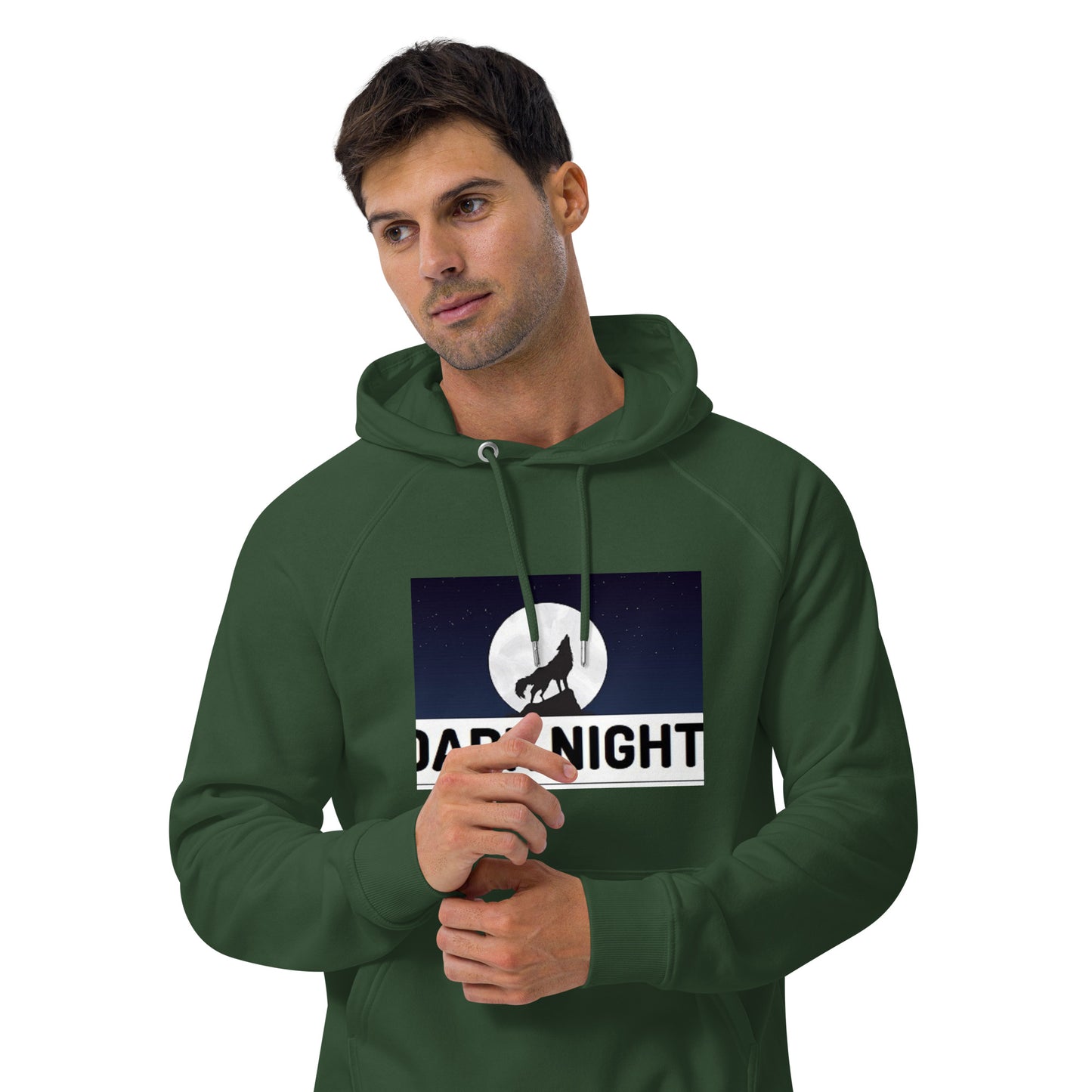 DARK NIGHT Unisex eco raglan hoodie