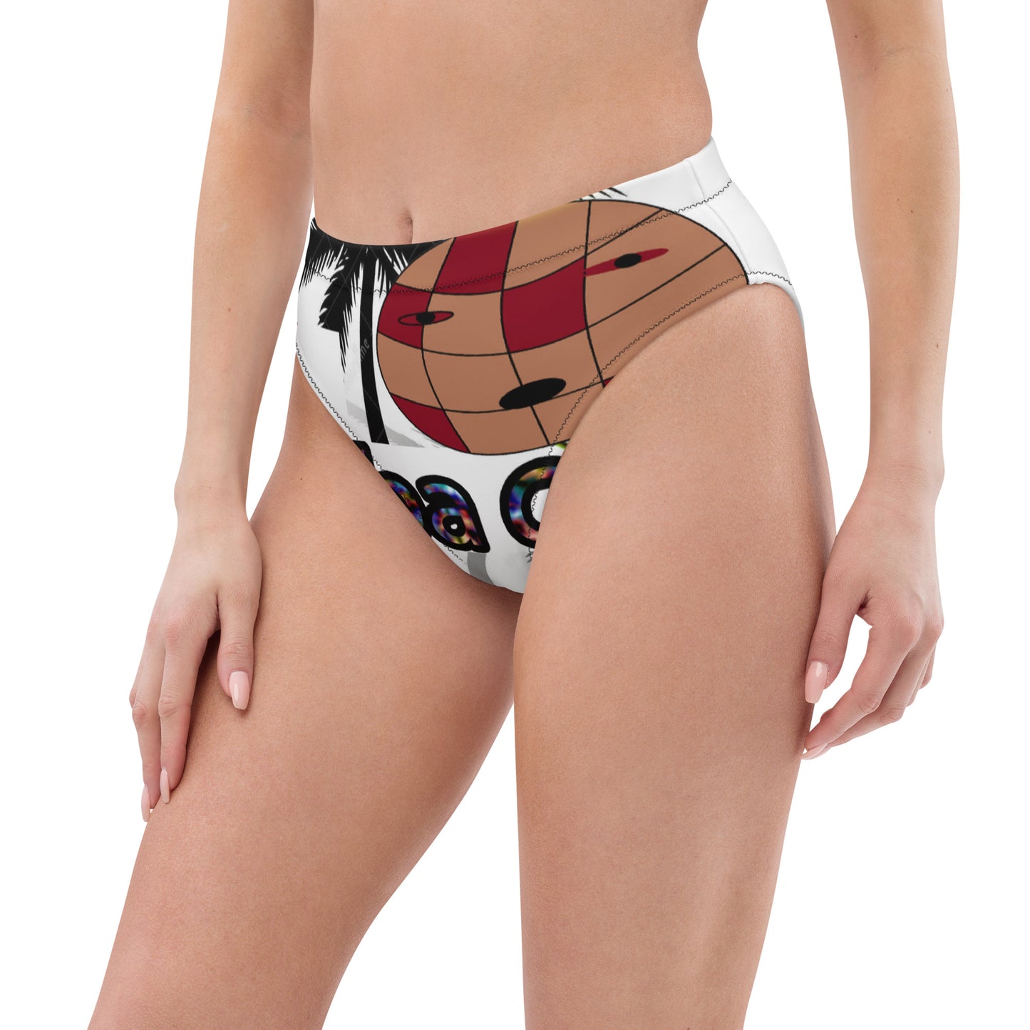 Recycled high-waisted bikini bottom