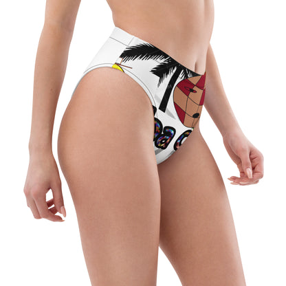 Recycled high-waisted bikini bottom