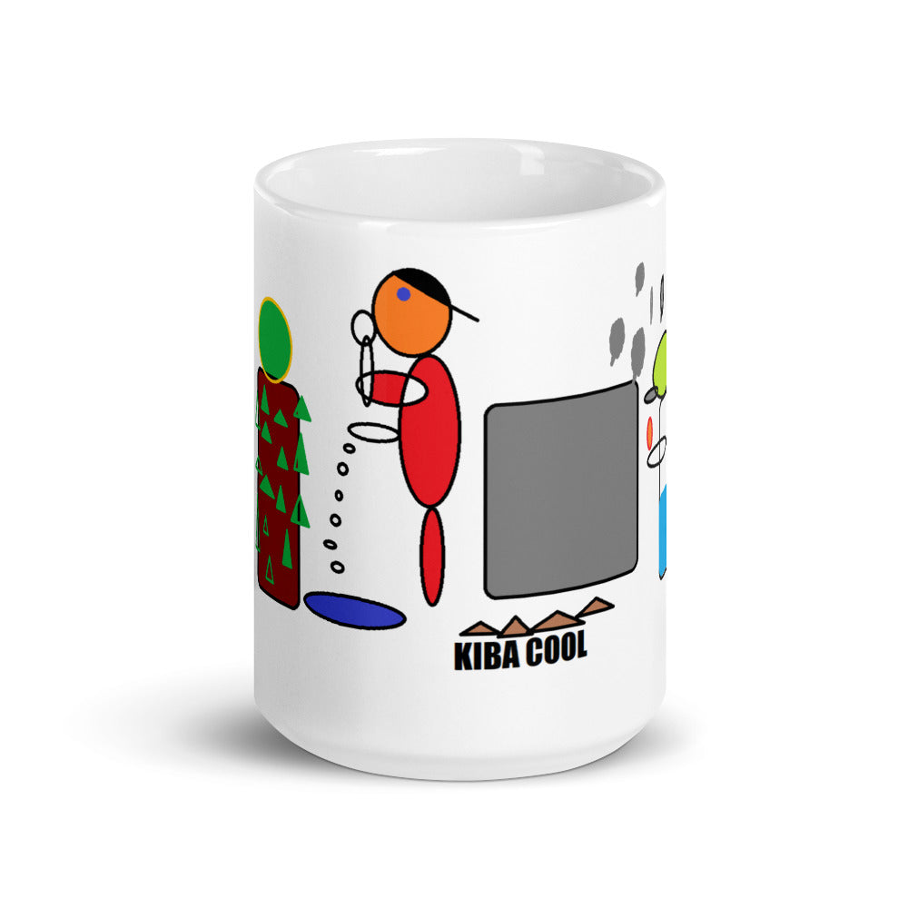 White glossy mug