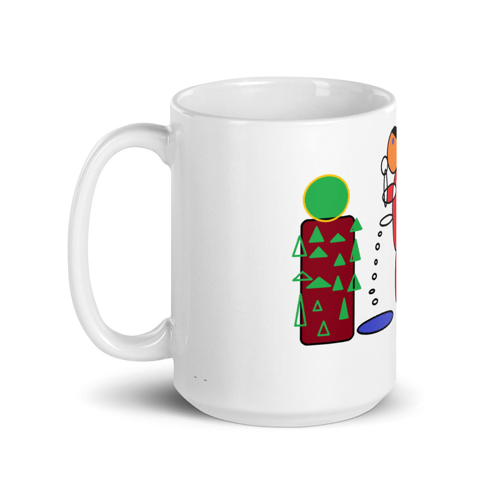 White glossy mug